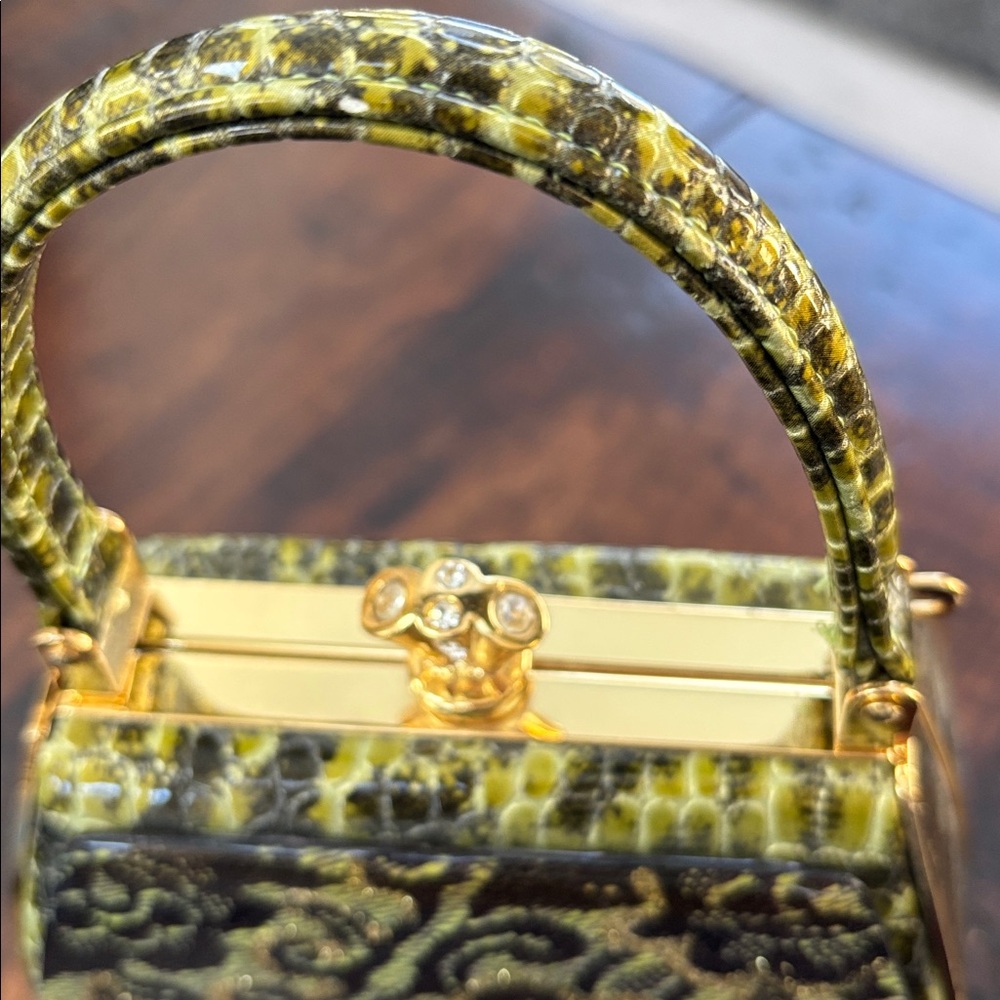 Debbie Brooks green acrylic/leather embossed mini bag - Picture 7 of 8